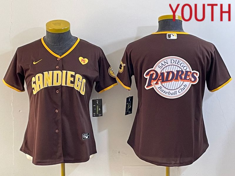 Youth San Diego Padres Blank Browm Game 2024 Nike MLB Jersey style 11